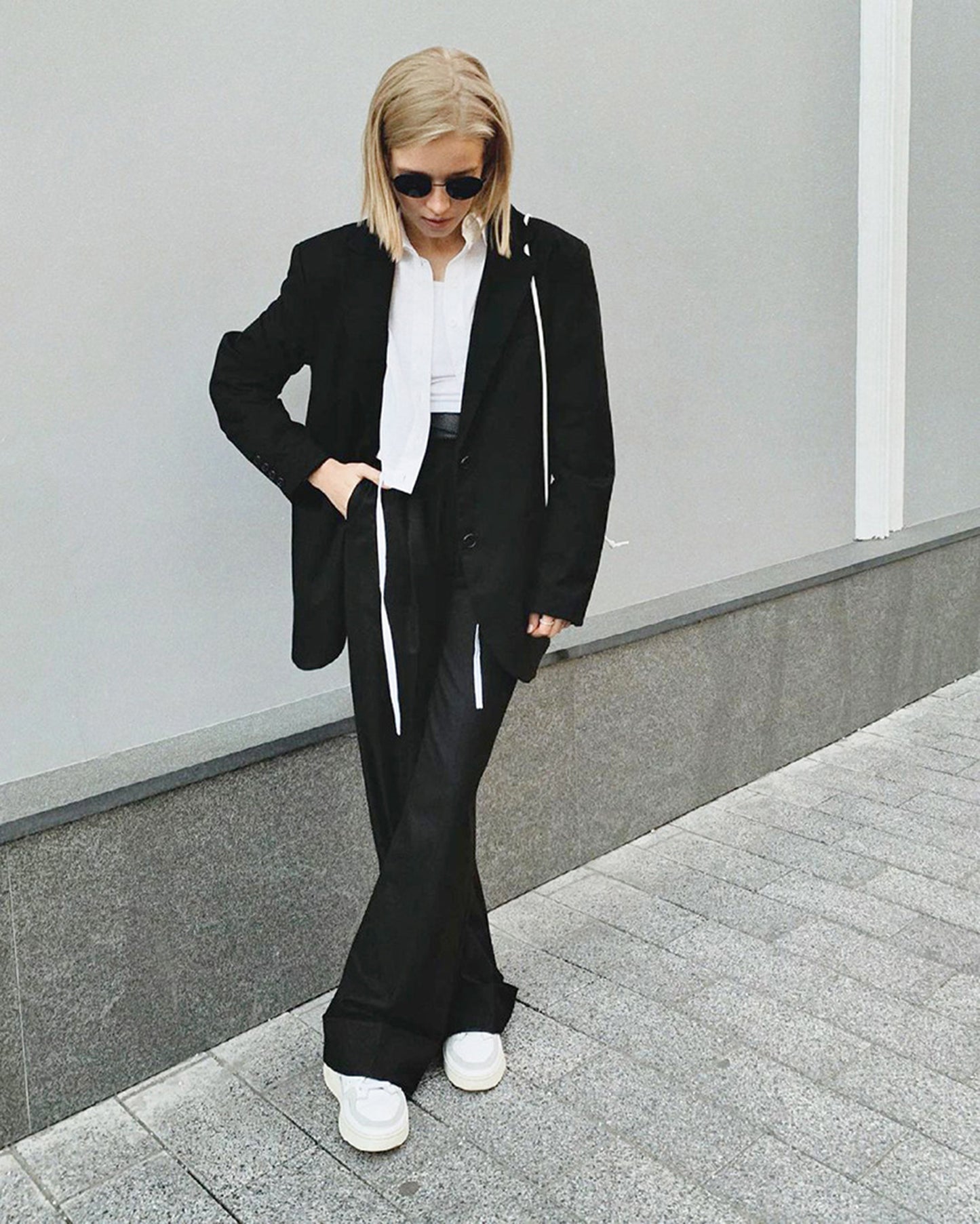 JEAAMKSSER Women’s Wide Leg Trousers Pants High Waisted Black Business Work Straight Leg Long Pants