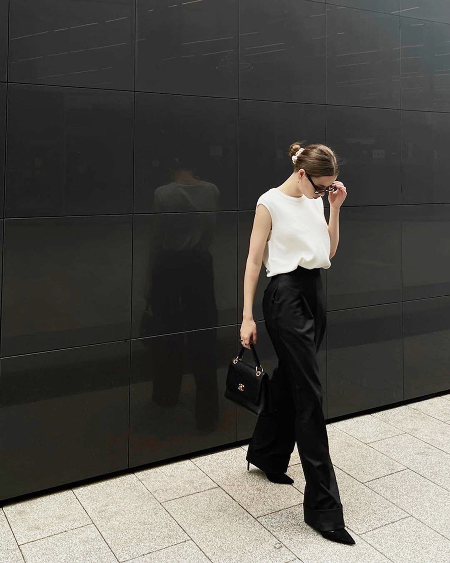 JEAAMKSSER Women’s Wide Leg Trousers Pants High Waisted Black Business Work Straight Leg Long Pants