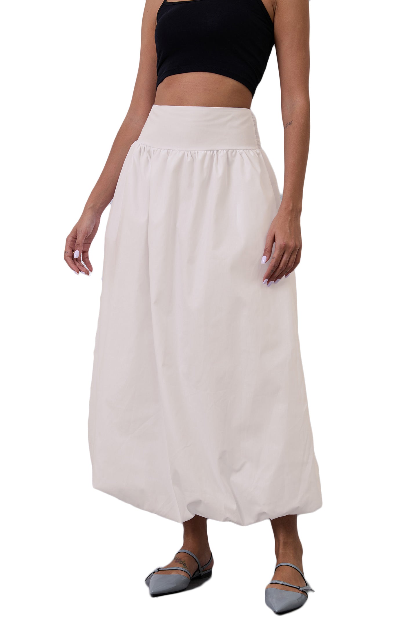 JEAAMKSSER Y2K Bubble Maxi Skirts for Women A Line Long Pleated Casual Summer Skirts 2024 Elastic Waist Balloon Midi Skirt